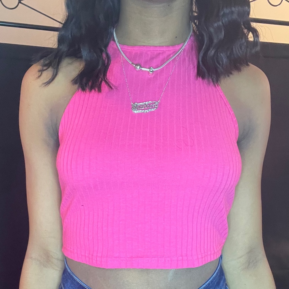 Pink halter top